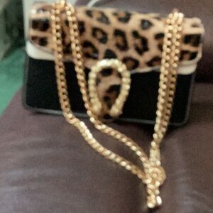 Leopard Print Chain Shoulder Bag